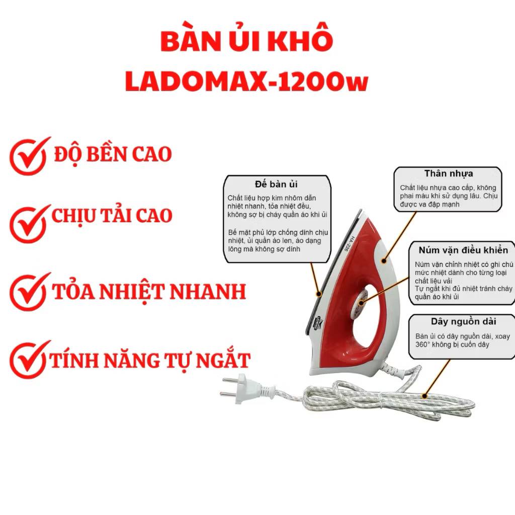 Bàn ủi khô ladomax Ha-226 công suất 1200w