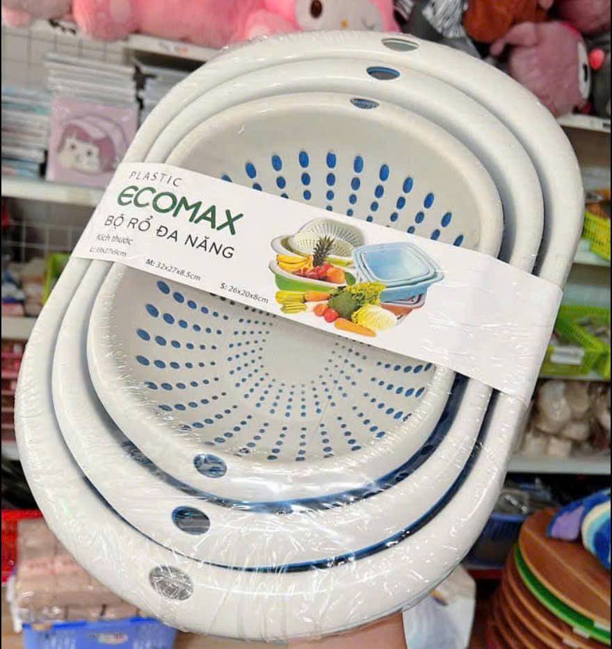  BỘ THAU RỔ NHỰA 6 MÓN ELIP NHỰA NGUYÊN SINH AN TOÀN CHO THỰC PHẨM