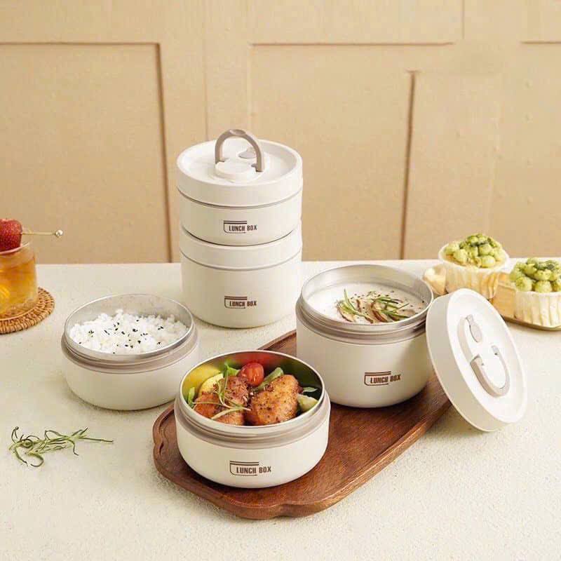 Hộp Cơm 3 Tầng Tròn Lunch Box