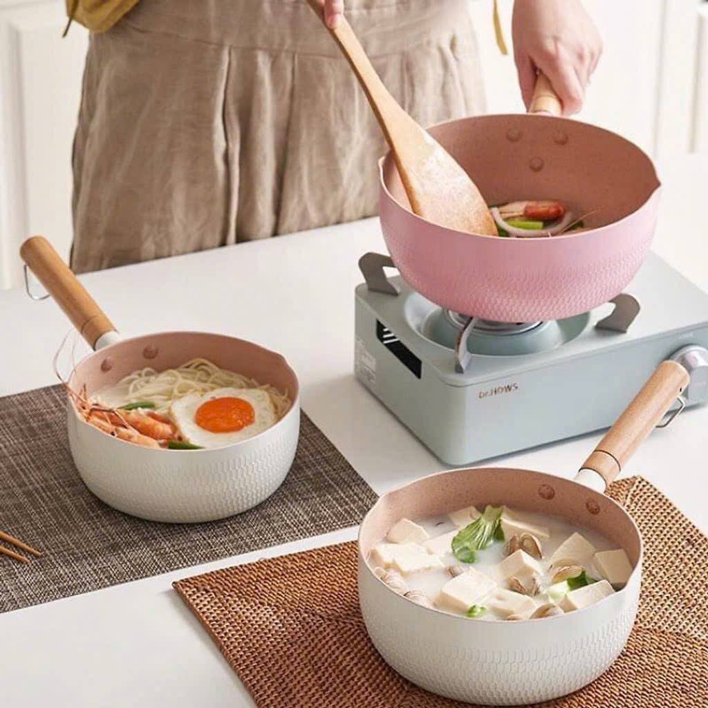 CHẢO CHỐNG DÍNH CERAMIC ĐÁY LÒNG SÂU – CÁN GỖ