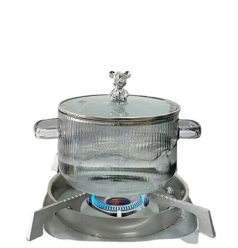 Nồi Thủy Tinh Chịu Lực Dung Tích 1,7L Siêu Chịu Nhiệt Nắp Gấu Bear Siêu Xinh