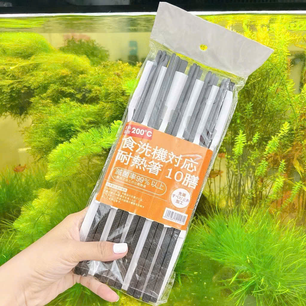 Set 10 đôi đũa Nhật sợi thuỷ tinh Glass Fiber, kháng khuẩn chống nấm mốc chống trơn trượt
