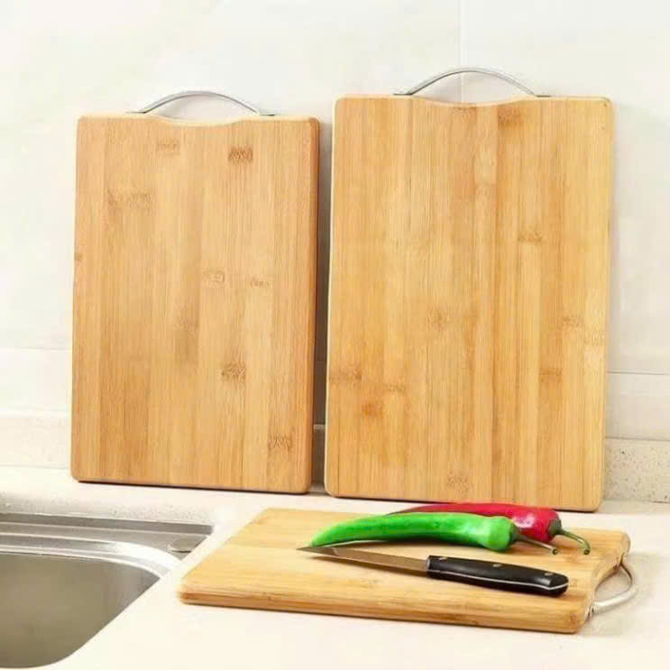 (Size Lớn)Thớt gỗ tre Bambo kháng khuẩn chống ẩm mốc có móc treo chắc chắn