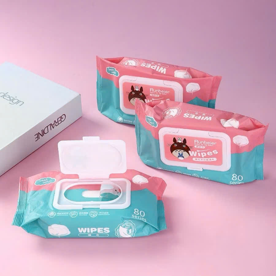 Khăn giấy ướt đa năng wipes 80 tờ siêu mịn, kháng khuẩn