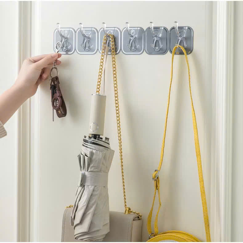 Móc dán tường siêu dính 6 móc liền mạch có thể cắt rời