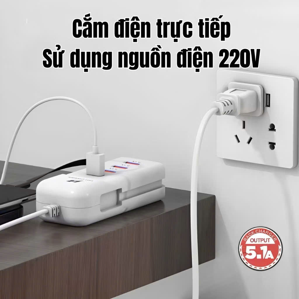 Ổ Sạc Nhanh 4 Cổng USB Type C, Ổ Cắm Sạc Điện Thoại Sạc Nhanh 20W