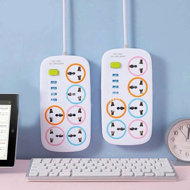 Ổ Điện Đa Năng Thông Minh 6 Lỗ Kèm 4 Cổng USB