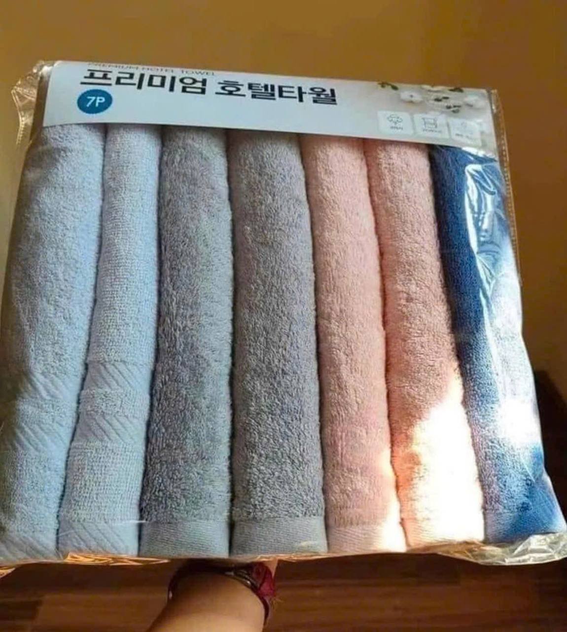 SET 7 KHĂN TẮM VẢI COTTON HÀN QUỐC