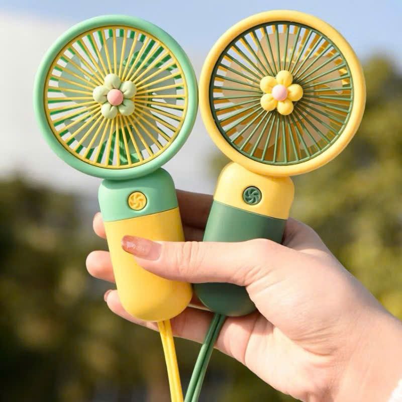 Quạt Tích Điện Mini Cầm Tay Có Dây