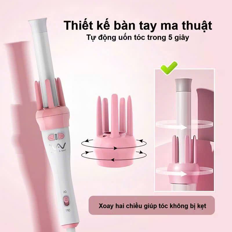 MÁY UỐN TÓC XOĂN XOAY TỰ ĐỘNG 360° VIVID