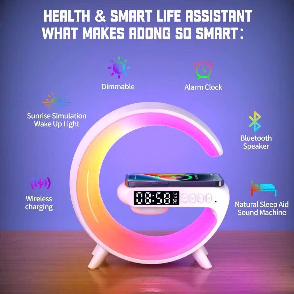 Loa Bluetooth Chữ G63 Led RGB, Tích Hợp Nghe Nhạc, Sạc Không Dây