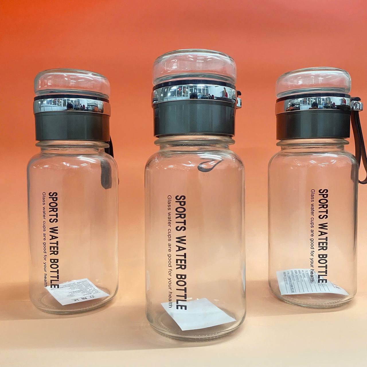 BÌNH PHA TRÀ THUỶ TINH SPORTS WATER BOTTLE KÈM TÚI VẢI 750ml