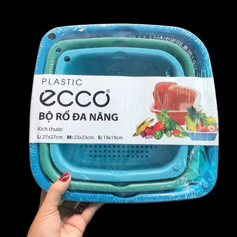 Bộ chậu rổ nhựa 6 món đựng đồ ráo nước