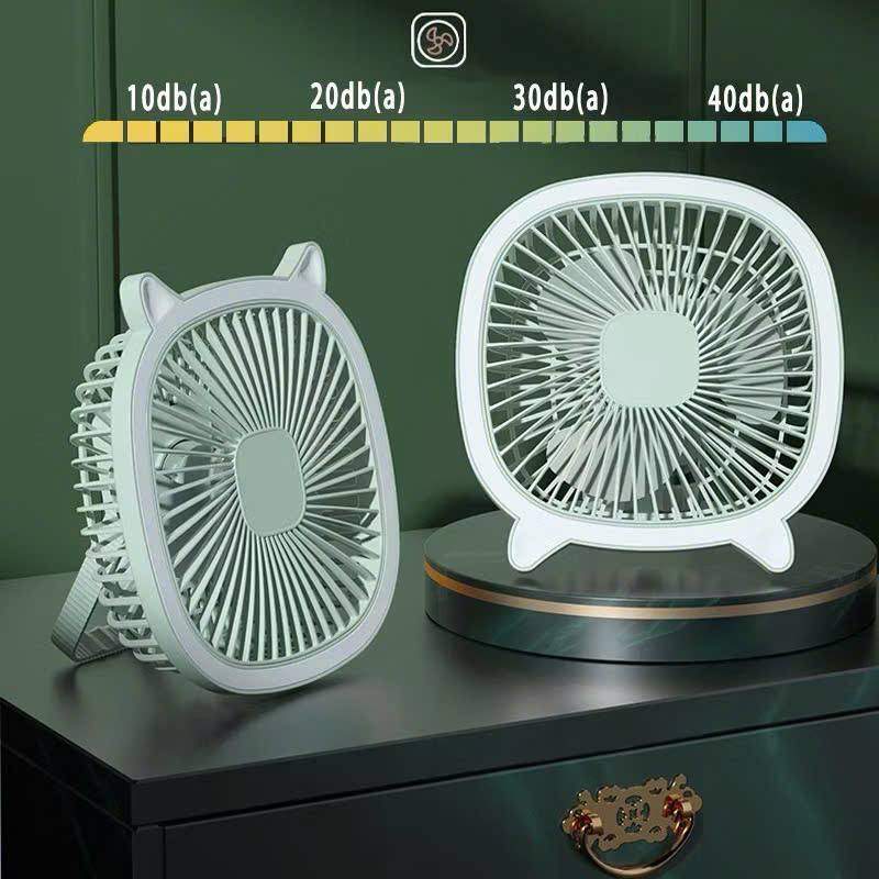 Quạt tích điện tai mèo có đèn dễ thương