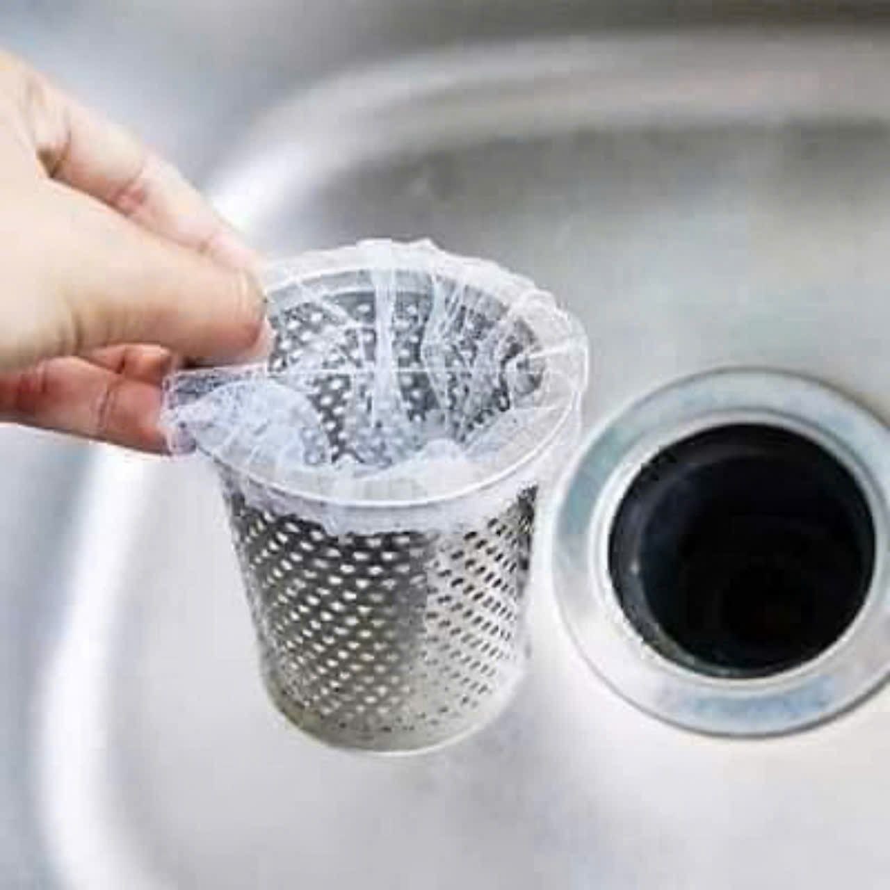 Set 100 túi lọc rác bồn rửa bát tái dùng lại dc nhiều lần