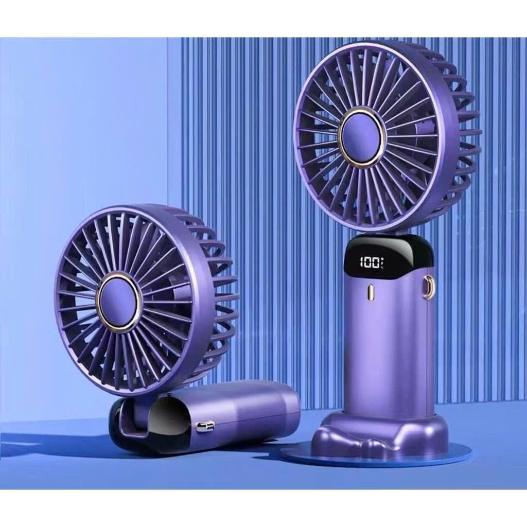 Quạt Tích Điện Cầm Tay Mini có đế để điện thoại