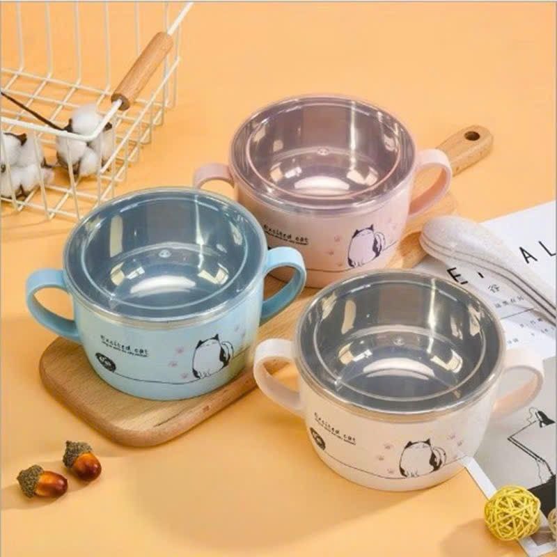 Ca Ăn Mì Inox 14cm Inox Có Nắp Giữ Nhiệt Có Quai Cầm Chống Nóng