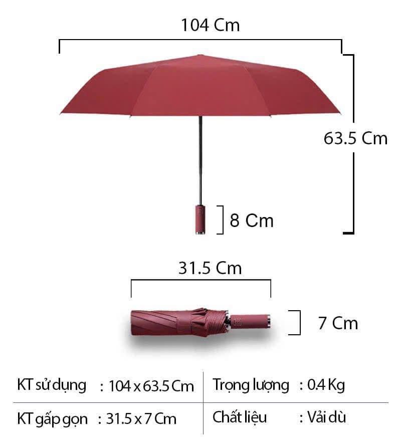 Dù nhật đóng mở tự động 2 lớp chống tia UV 10 nan