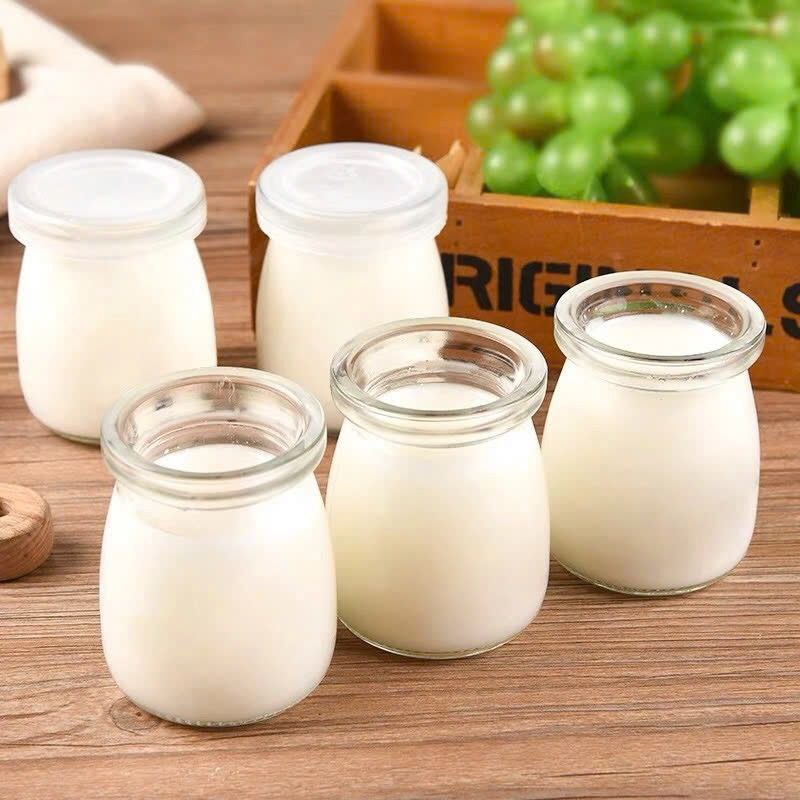 BỘ 12 HŨ THỦY TINH LÀM SỮA CHUA – 100ML | IN HÌNH NGỘ NGHĨNH