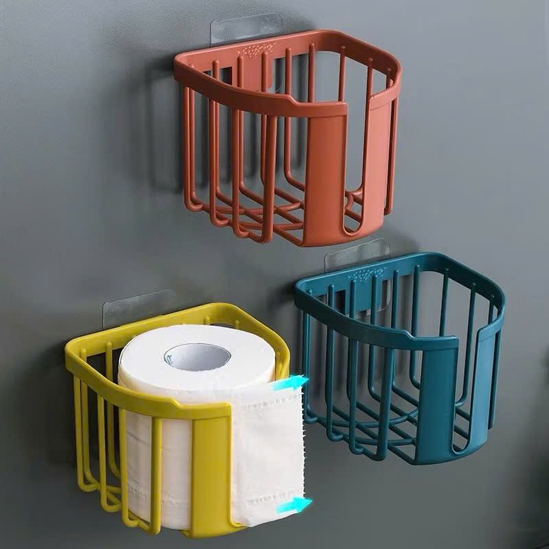 Giỏ Đựng Giấy Vệ Sinh Dán Tường – Giỏ Treo Tường Đựng Khăn Giấy Phòng Tắm Phòng Bếp