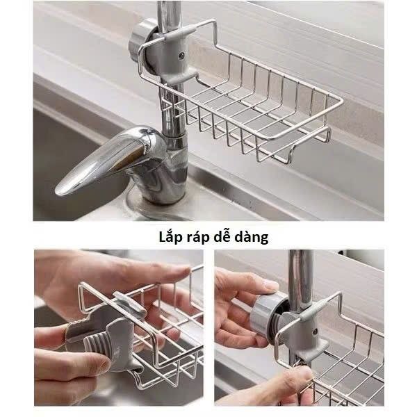 KỆ GẮN VÒI INOX ĐỰNG ĐỒ RỬA CHÉN / NHÀ TẮM