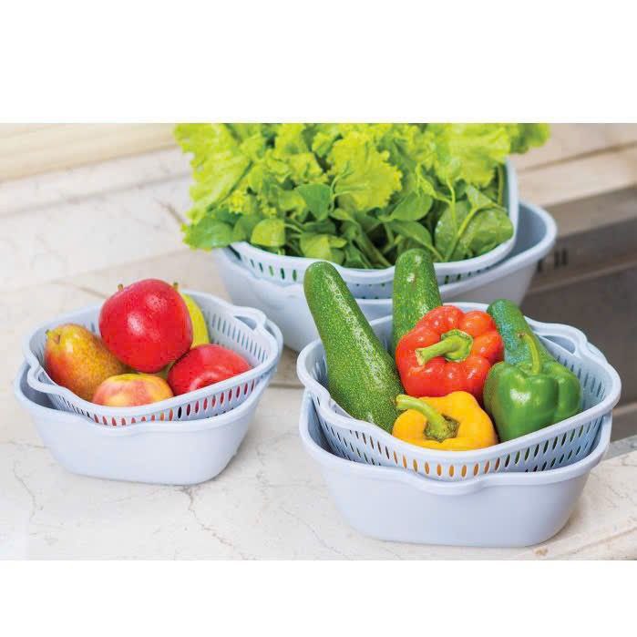 BỘ THAU RỔ 2 LỚP VUÔNG NHỰA VIỆT NHẬT 3289