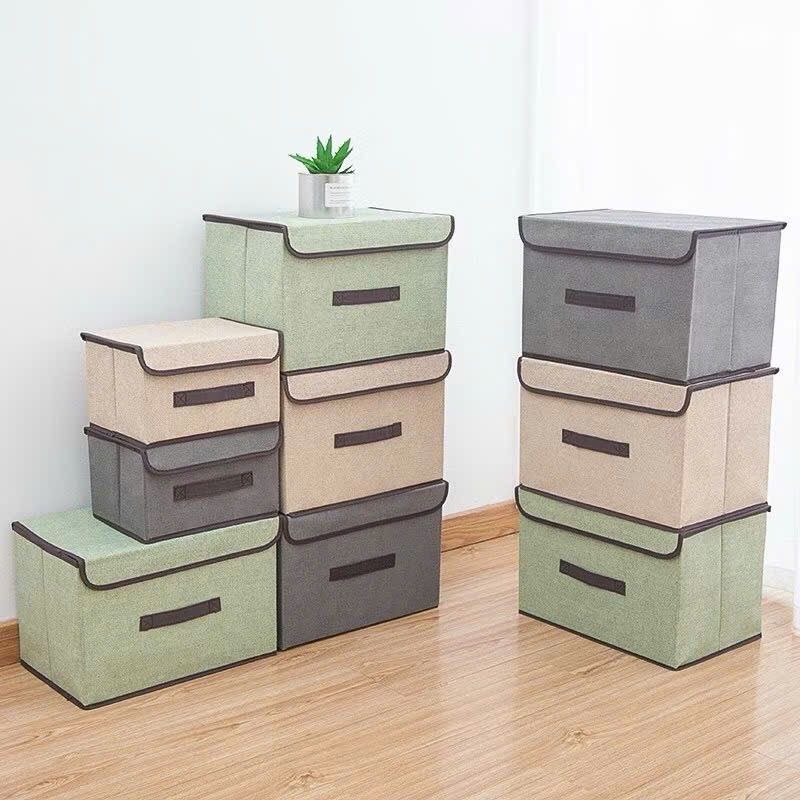 COMBO 2 HỘP VẢI ĐỰNG ĐỒ ĐA NĂNG CÓ NẮP – GẤP GỌN TIỆN LỢI