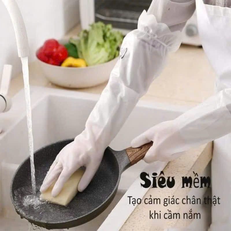 Găng Tay Hươu Cao Su Dài Tay Cổ Chun – Găng Tay Rửa Bát Cao Cổ