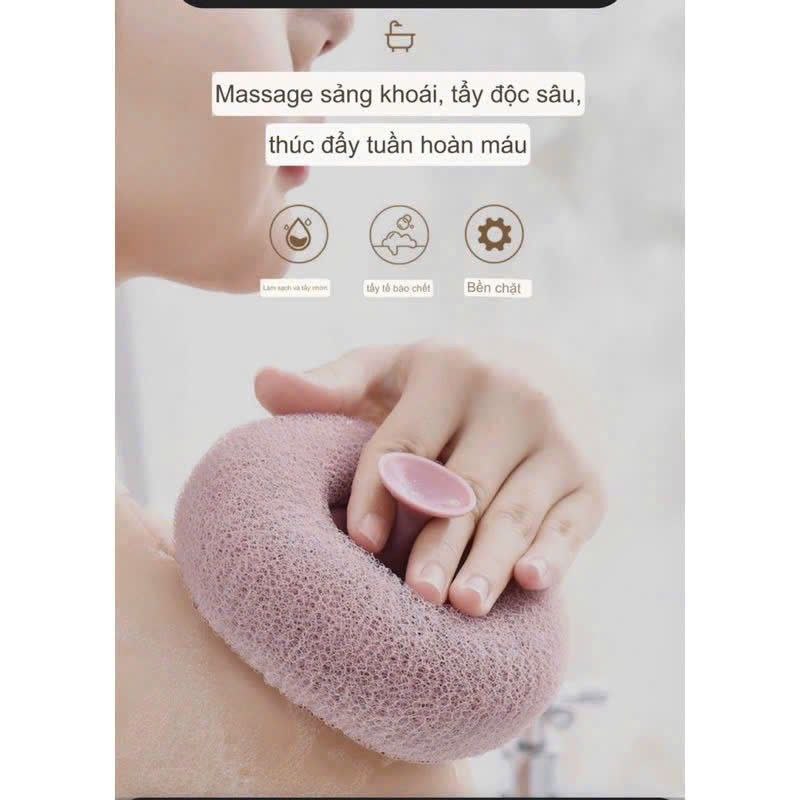 BÔNG TẮM MASSAGE CHÀ LƯNG – THƯ GIÃN CƠ THỂ, LÀM MỊN LÀN DA
