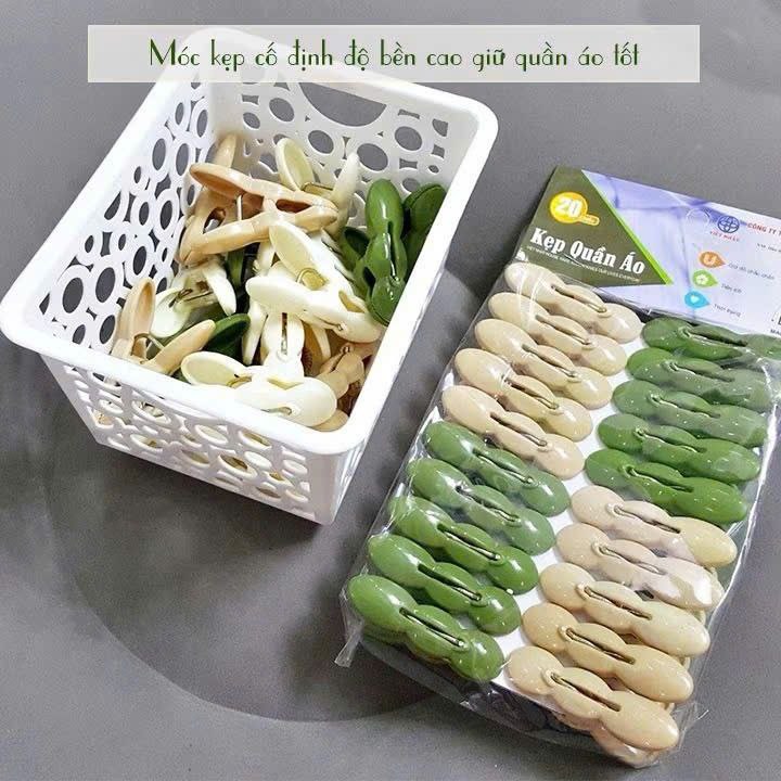 Vỉ 20 Móc Kẹp Quần Áo Việt Nhật | Mã 2835