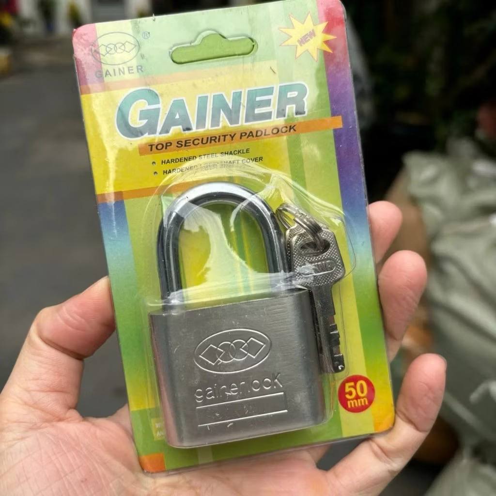 [40] Ổ Khóa Chống Trộm Gainer 50mm Cao Cấp Kèm Chìa