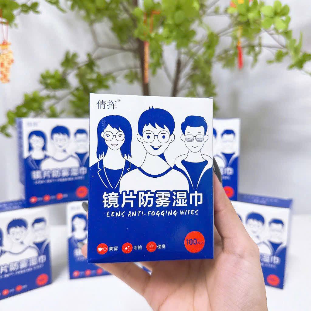 [100] Hộp 100 Miếng Lau Kính Chống Mờ Hơi Sương Bám Vân Tay, Khăn Lau Kính Nano Loại Sạch Bụi Bẩn Chống Trầy Xước Kháng Khuẩn