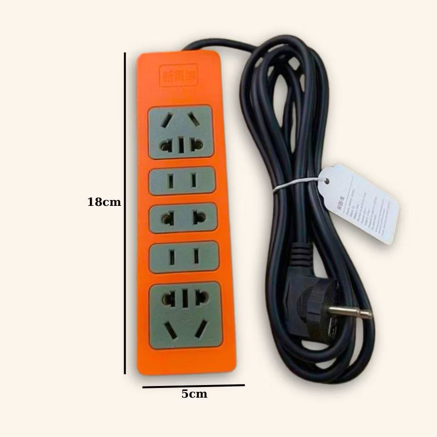 Ổ cắm điện 08 ổ cắm Màu Cam chất liệu nhựa cao cấp dây dài 2,9m công suất chịu tải đến 2500w