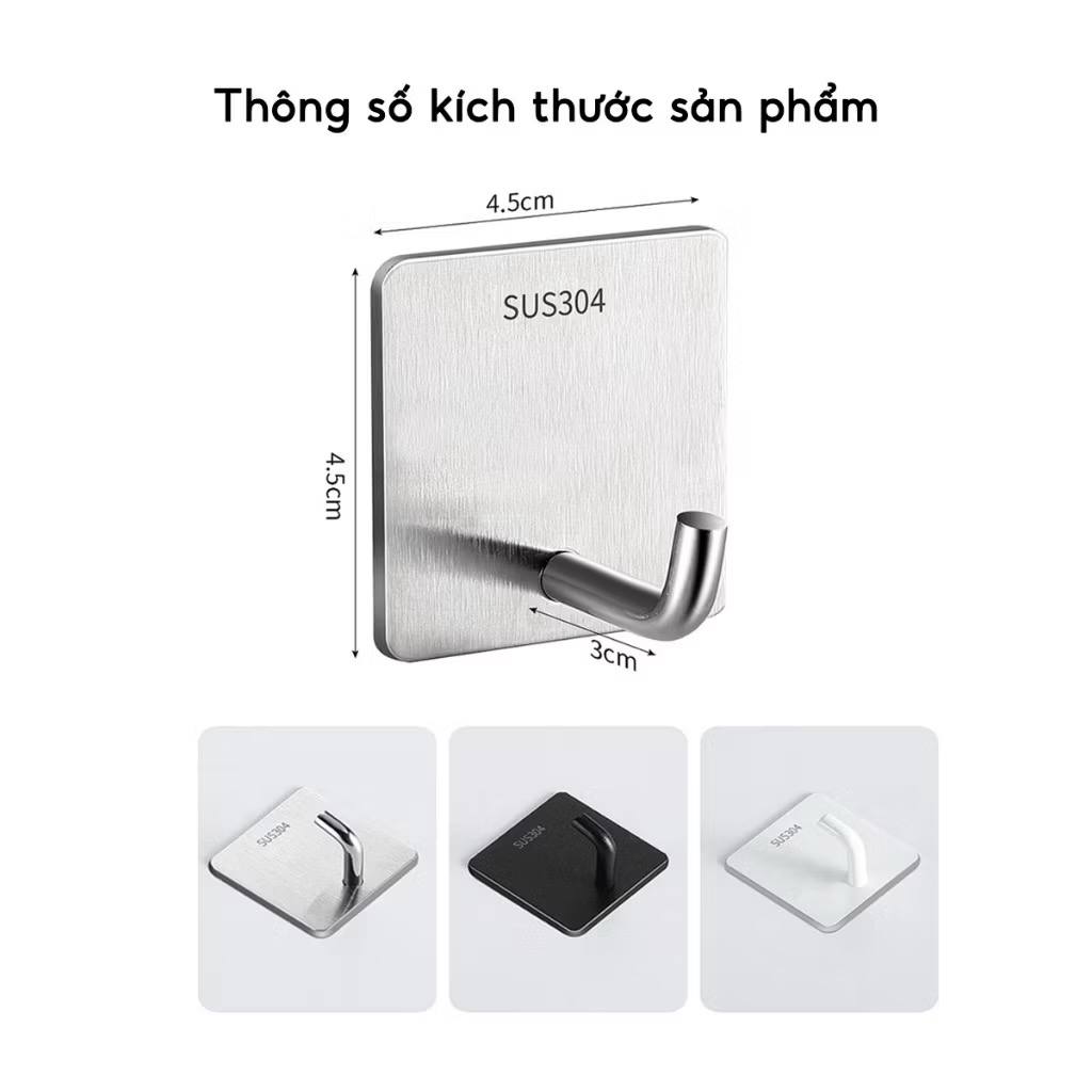 Móc Dán Tường Inox Chống Gỉ Treo Đồ Đa Năng